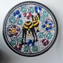 Vintage Tunisian ceramic wall plates set of 4 hand painted Nabeul pottery colorful Mediterranean Image 6