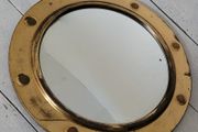 Antique brass porthole/convex mirror