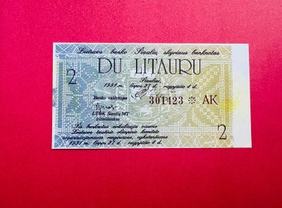Lithuania  2. LITAURAS . 1991  Pick  904. Unc