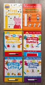 Set of 6 Early Learning Wipe-Clean Books