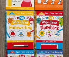 Set of 6 Early Learning Wipe-Clean Books