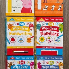 Set of 6 Early Learning Wipe-Clean Books
