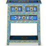 Sideboard with Drawers Solid Mango Wood Turquoise Hand Painted Image 3