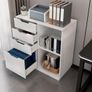 4 Drawer Wood Lateral File Cabinet, A4 Letter Size Suspension File Hanging Folder Filing Cabinet, Printer Stand with Open Storage Shelf for Office and Home,White Image 2
