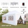 3 x 6m Pop Up Gazebo with Sides, UPF50+ Height Adjustable Marquee Party Tent, Wedding Canopy, Instant Event Shelter with Carry Bag and Sand Bags for Garden, White Image 3