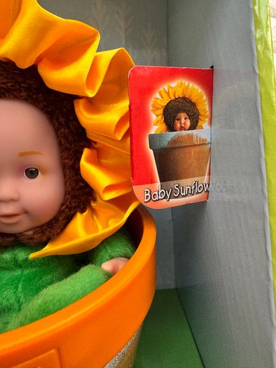 Anne Geddes Sunflower Baby Doll in Flower Pot Please see photos