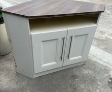 Corner unit with walnut top