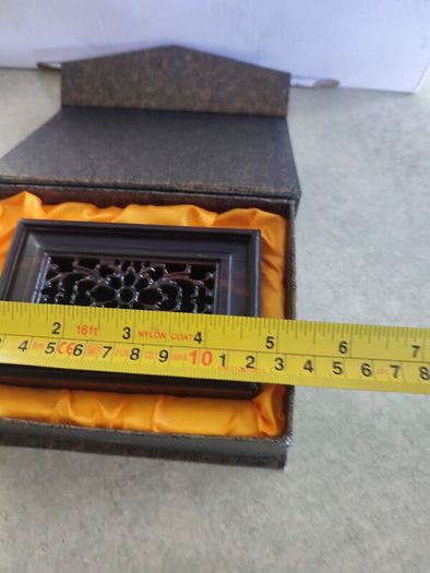 Ebony Wood Small Trinket Box inside presentation box engraved business school shenzhen university.