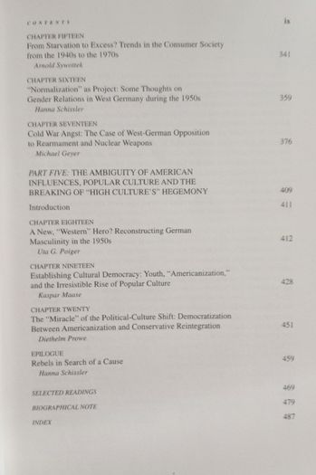 West Germany Cultural History Book