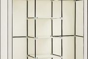 Portable Wardrobe, Foldable Closet, Clothes Storage Organiser with Hanging Rail, Shelves, Fabric Cover, for Bedroom, Cloakroom