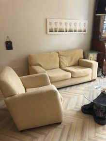 Sofa and chair: Two seater couch and chair