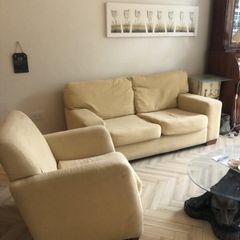 Sofa and chair: Two seater couch and chair