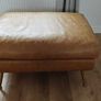 Lovely large seat with matching footstool - vegan leather Image 6