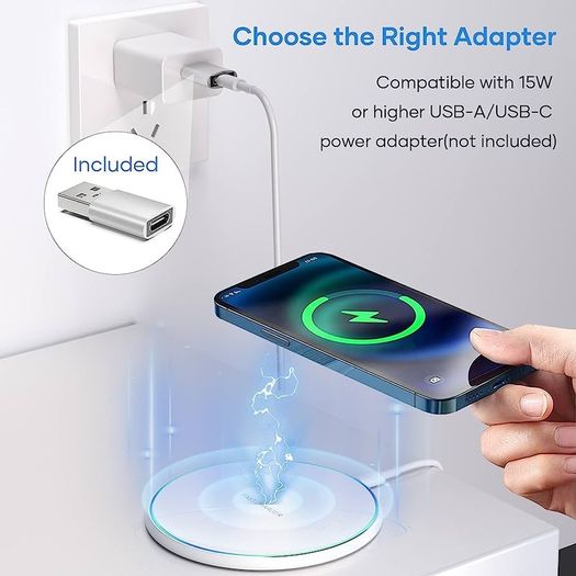 15W Wireless Charging Pad for iPhone 12/13/14/11 Pro/Pro Max/XS Max/XR/Se,Samsung Galaxy S22/S21S20/S10/S9/Note10/9,HUAWEI P40/P30/Mate 40/30,AirPods 2/Pro/Galaxy Buds (FREE SHIPPING)