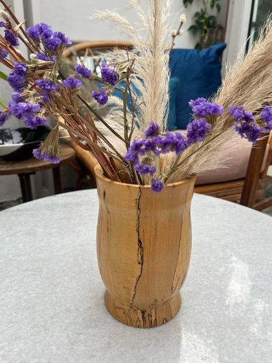 James Hickey Hand Turned Spalted Beech Wood Vase Irish Studio Woodturning  Borris, Co. Carlow