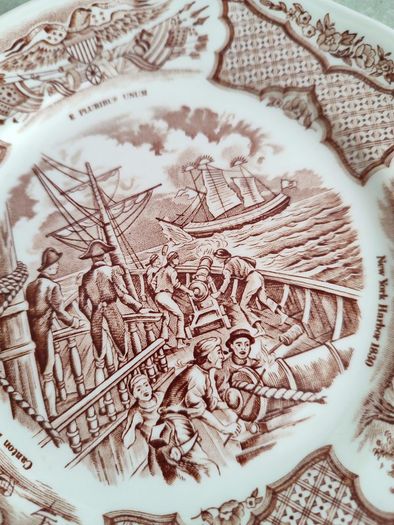 Hanging Wall Plate Of Histoical Senes Of Chinese Export To America