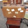 Vintage Suitcase with Railway Labels Image 2
