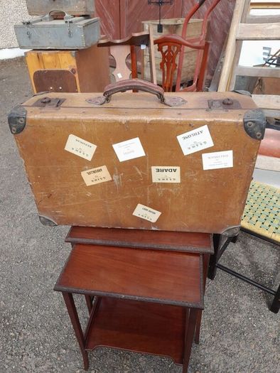 Vintage Suitcase with Railway Labels