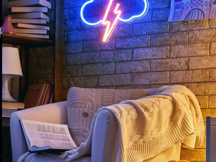 Neon Sign, Acrylic Cloud Lightning Led Neon Light Wall Light Led Wall Decor, Battery or USB Powered Light Up Acrylic Neon Sign for Bedroom, Kids Room, Bar, Party, Christmas (FREE POSTAGE)