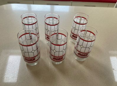 Coca Cola Frosted Glasses Set American
