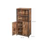 Bookcase, Book Cabinet, Office Shelf, Kitchen Cabinet with 2 Open Compartments, Adjustable Shelf in Cupboard, Multifunctional Image 2