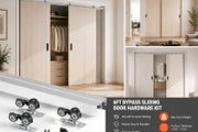 6ft Double Sliding Door Hardware Kit Aluminium Track System