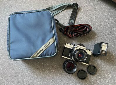 Practica MTL 5 B 35mm Film Camera with Two Carl Zeiss Jena Lenses