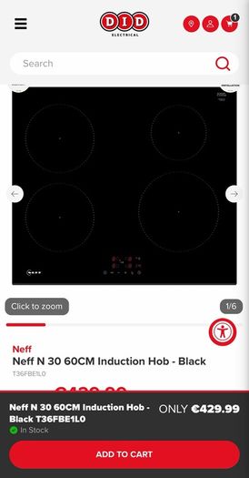Brand New NEFF 4 Zone Induction Hob with Touch Controls