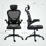 Office chair Ergonomic desk chair with flip-up armrests, adjustable lumbar support Black Image 2