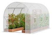 Walk-in Tunnel Greenhouse 2.9x2x1.9 m Galvanized Frame PE Cover White