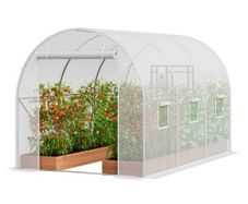 Walk-in Tunnel Greenhouse 2.9x2x1.9 m Galvanized Frame PE Cover White