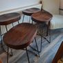 4 Solid Oak Stools Image 2