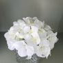 artifical white hydrangea flower and glass vase Image 3