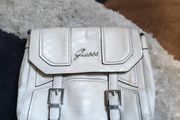 small guess clutch bag cream colour