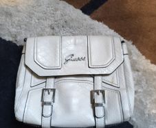 small guess clutch bag cream colour