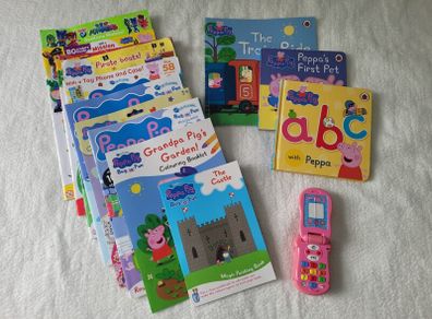 Peppa Pig books + Free magazines & Peppa Pig phone