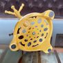 Vintage Traditional Mustard Yellow Cast Iron Mug Tree Holder Rustic Farmhouse Kitchenalia Image 5