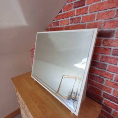 Wooden surround mirror.   Free standing