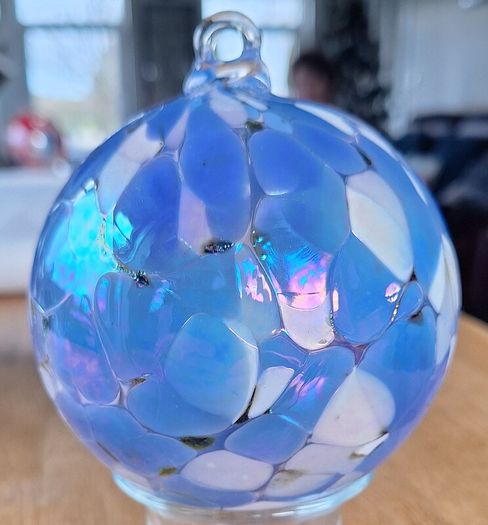 Decorative coloured glass hanging ornament