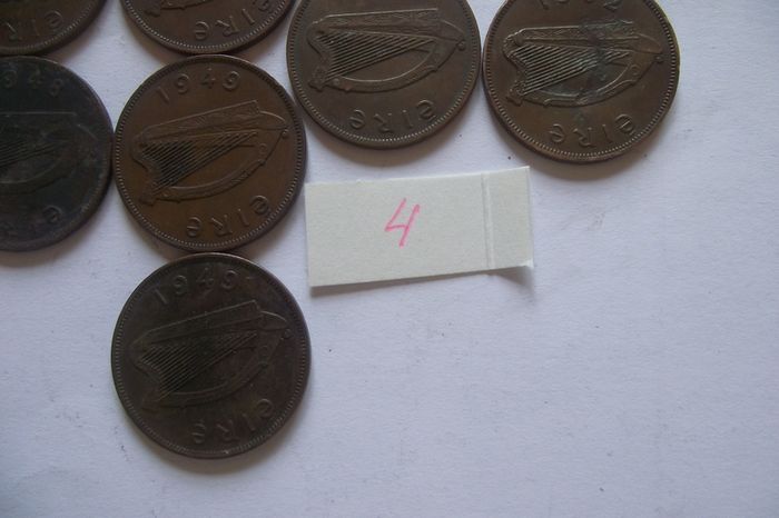 Irish coins. 20 pieces @1D from years (1941-1952)