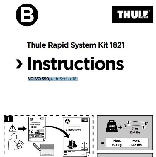 Thule Roof Bar Rapid System Kit 1821
