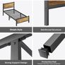 Single Bed Frame with Wooden Headboard and Footboard Image 6