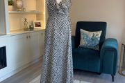 Ladies Cream and Black Polka Dot Wrap Dress from Mango
