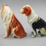 Vintage Beagle and Collie Dog porcelain figurines Image 2