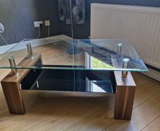 Glass coffee table