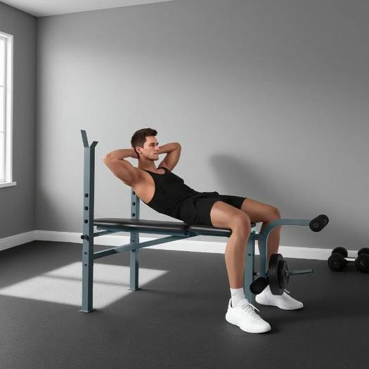 Adjustable Weight Bench with Barbell Rack