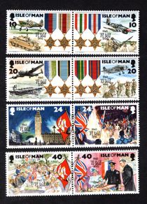 1995 Isle of Man 50th Anniversary of End of Second World War (VE Day) Commemorative Stamps Mint Never Hinged (MNH)