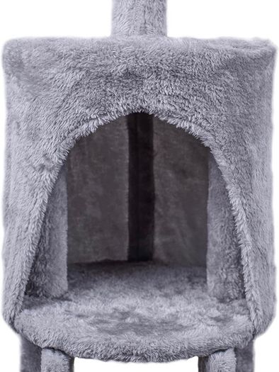 145cm Cat Scratch Posts Stable Cat Climbing Tower Multi-Level Cat Activity Trees for Indoor Cats, Pet Activity Furniture Play House for Kitty Kitten (FREE POSTAGE)