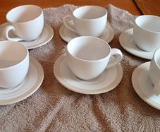 Coffee 6 Cups + 6 Saucers, Ivory colour. NEW