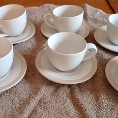 Coffee 6 Cups + 6 Saucers, Ivory colour. NEW